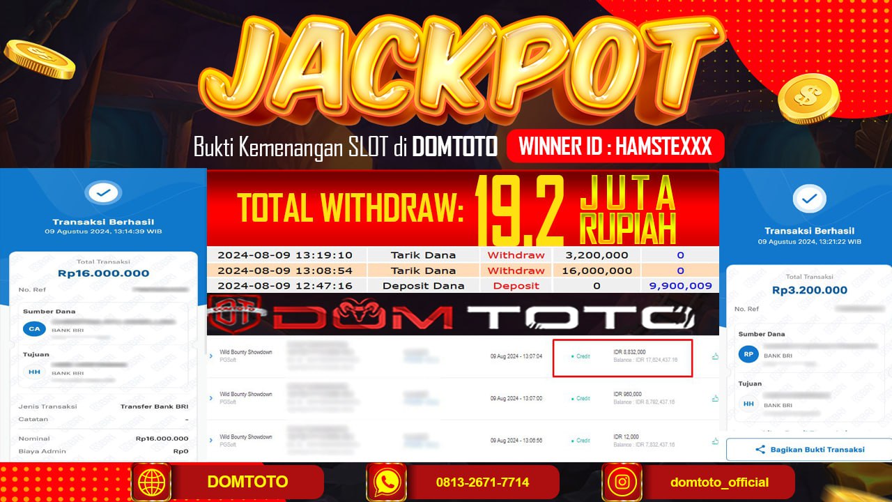 JACKPOT SLOT WILD BOUNTY SHOWDOWN 09 AGUSTUS 2024